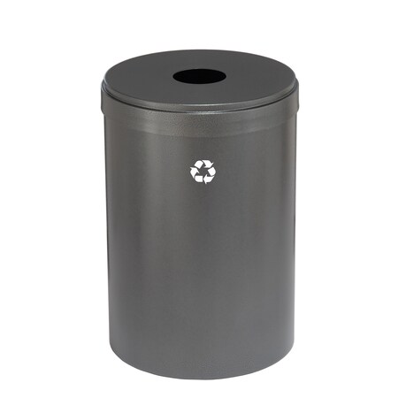 Glaro 33 gal Round Recycling Bin, Silver Vein B-2032SV-SV-B1