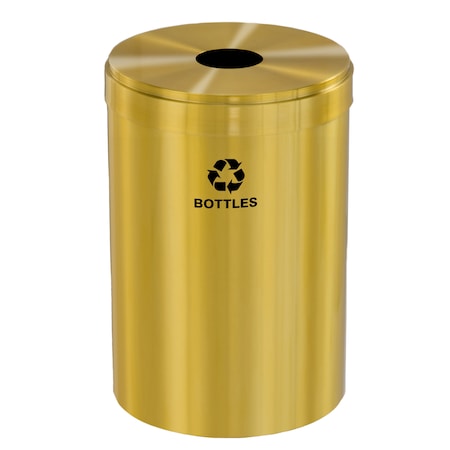 Glaro 41 gal Round Recycling Bin, Satin Brass B-2042BE-BE-B3