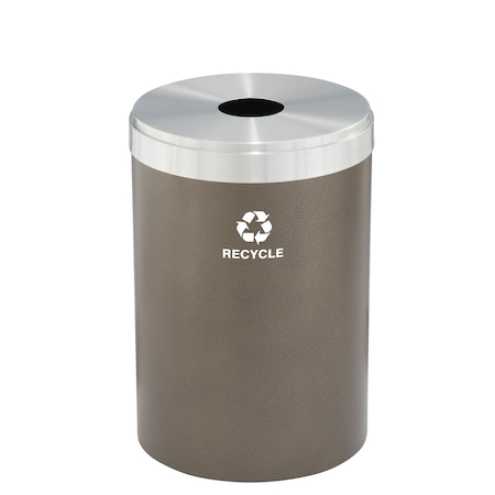Glaro 41 gal Round Recycling Bin, Bronze Vein/Satin Aluminum B-2042BV-SA-B5