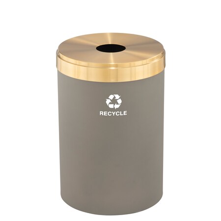 Glaro 41 gal Round Recycling Bin, Nickel/Satin Brass B-2042NK-BE-B5