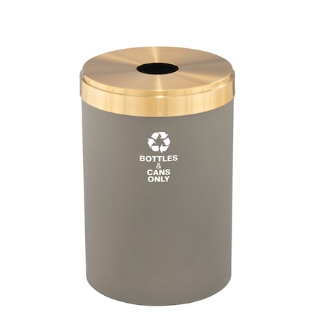 Glaro 41 gal Round Recycling Bin, Nickel/Satin Brass B-2042NK-BE-B6