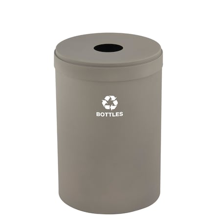 Glaro 41 gal Round Recycling Bin, Nickel B-2042NK-NK-B3