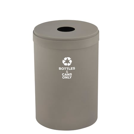Glaro 41 gal Round Recycling Bin, Nickel B-2042NK-NK-B6