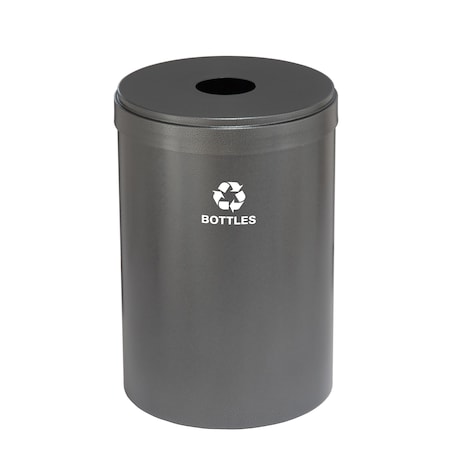 Glaro 41 gal Round Recycling Bin, Silver Vein B-2042SV-SV-B3