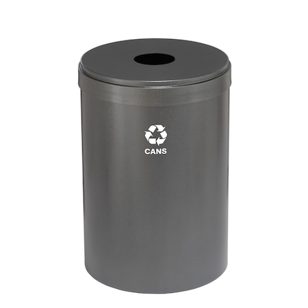 Glaro 41 gal Round Recycling Bin, Silver Vein B-2042SV-SV-B4
