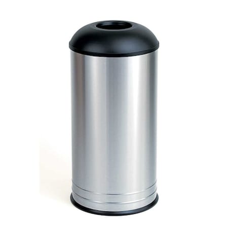 Bobrick Round Indoor Metal Can, Silver, Stainless Steel B2300
