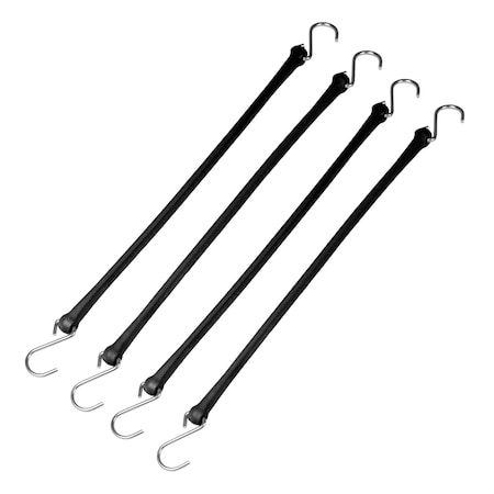 The Perfect Bungee 24” Industrial Grade Poly Tarp Strap, Black, 4-Count B24BK4PK