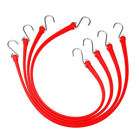 The Perfect Bungee 36” Industrial Grade Poly Tarp Strap, Red, 4-Count B36R4PK