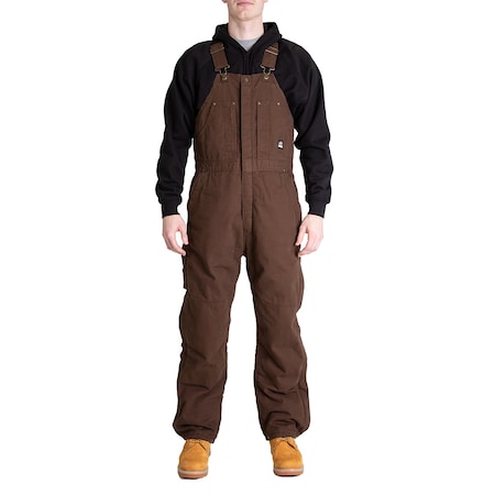 Berne Bib, Overall, Orig, Washed, Insulated, L, Reg, Bark, Size L B377