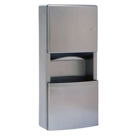 Bobrick Surface Mounted Dispenser/3gal. Waste W/TowelMate & LinerMate, SS B43699