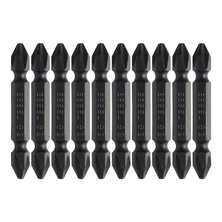 Vessel Double-Ended Bit 1/4" Hex B, +2Bx5, PK10 B43BP250S