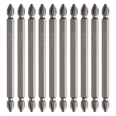 Vessel Double-Ended Bit 1/4" Hex B, +2x10, PK10 B43P2100H