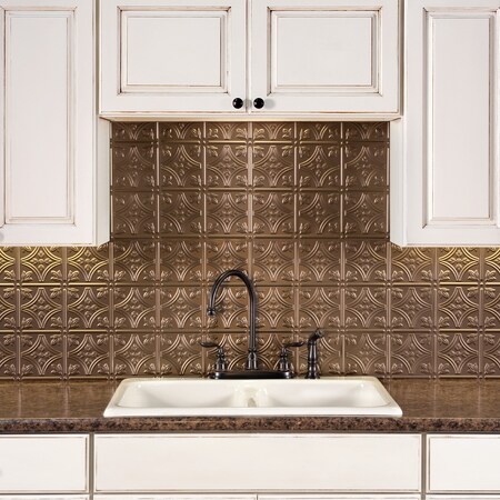 Fasade Fasade 18in x 24in Traditional 1 Argent Bronze Backsplash Panel 5pk PB5028