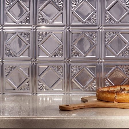 Fasade Fasade 18in x 24in Traditional 4 Brushed Aluminum Backsplash Panel 5pk PB5108