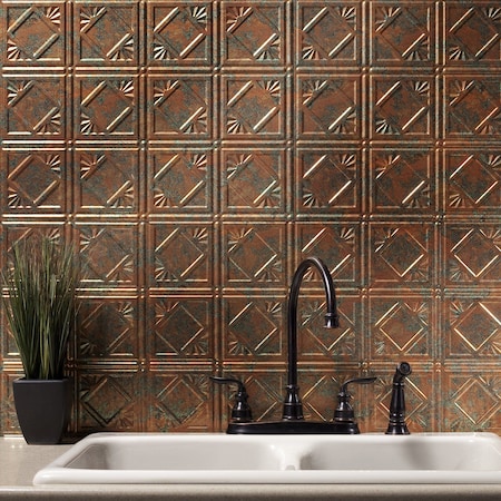 Fasade Fasade 18in x 24in Traditional 4 Copper Fantasy Backsplash Panel 5pk PB5111
