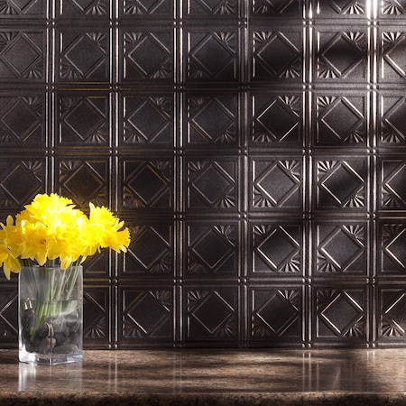 Fasade Fasade 18in x 24in Traditional 4 Smoked Pewter Backsplash Panel 5pk PB5127