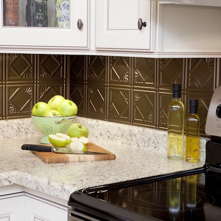 Fasade Fasade 18in x 24in Traditional 4 Argent Bronze Backsplash Panel 5pk PB5128