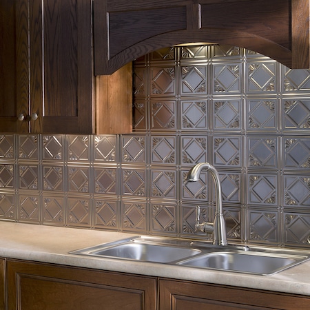 Fasade Fasade 18in x 24in Traditional 4 Brushed Nickel Backsplash Panel 5pk PB5129