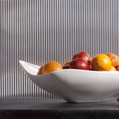 Fasade Fasade 18in x 24in Rib Brushed Aluminum Backsplash Panel 5pk PB5208