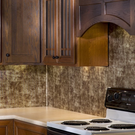 Fasade Fasade 18in x 24in Rib Bermuda Bronze Backsplash Panel 5pk PB5217