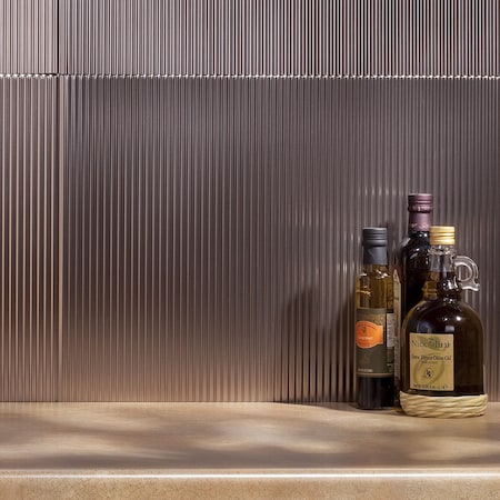 Fasade Fasade 18in x 24in Rib Brushed Nickel Backsplash Panel 5pk PB5229