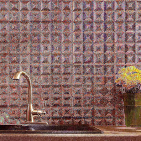 Fasade Fasade 18in x 24in Miniquattro Copper Fantasy Backsplash Panel 5pk PB5311
