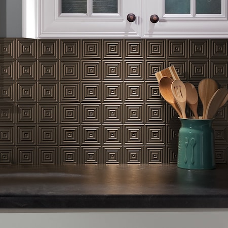 Fasade Fasade 18in x 24in Miniquattro Argent Bronze Backsplash Panel 5pk PB5328