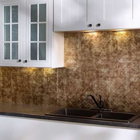 Fasade Fasade 18in x 24in Quilted Bermuda Bronze Backsplash Panel 5pk PB5417