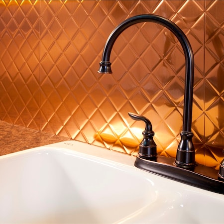 Fasade Fasade 18in x 24in Quilted Polished Copper Backsplash Panel 5pk PB5425
