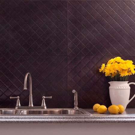 Fasade Fasade 18in x 24in Quilted Smoked Pewter Backsplash Panel 5pk PB5427