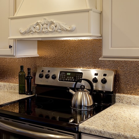 Fasade Fasade 18in x 24in Hammered Polished Copper Backsplash Panel 5pk PB5525