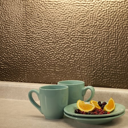 Fasade Fasade 18in x 24in Hammered Argent Bronze Backsplash Panel 5pk PB5528