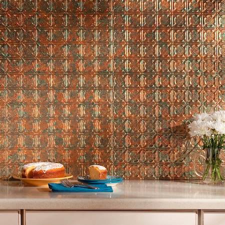 Fasade Fasade 18in x 24in Traditional 6 Copper Fantasy Backsplash Panel 5pk PB5611