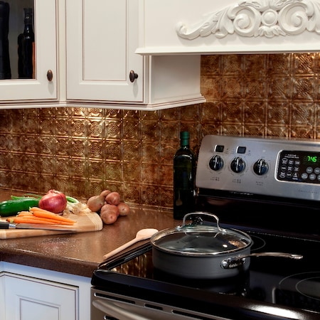 Fasade Fasade 18in x 24in Traditional 6 Bermuda Bronze Backsplash Panel 5pk PB5617