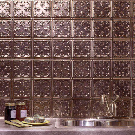 Fasade Fasade 18in x 24in Traditional 10 Brushed Nickel Backsplash Panel 5pk PB5729