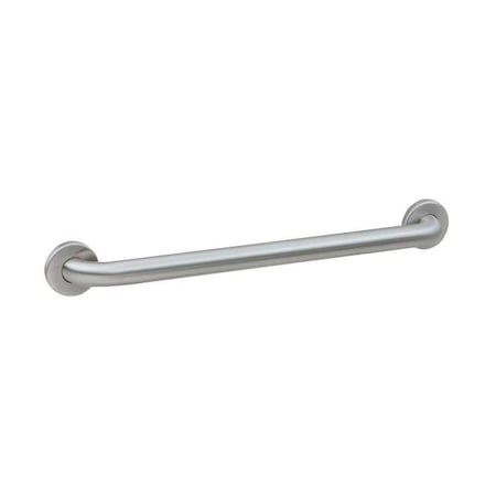 Bobrick Straight B580624 Satin Stainless Steel Grab Bar, 24" L, Stainless Steel, Satin Stainless Steel B5806X24