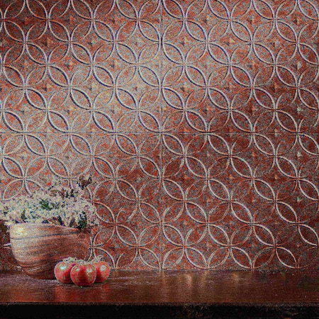 Fasade Fasade 18in x 24in Rings Copper Fantasy Backsplash Panel 5pk PB6111