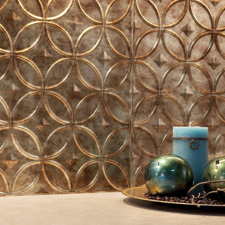 Fasade Fasade 18in x 24in Rings Bermuda Bronze Backsplash Panel 5pk PB6117