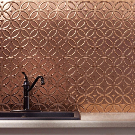 Fasade Fasade 18in x 24in Rings Polished Copper Backsplash Panel 5pk PB6125