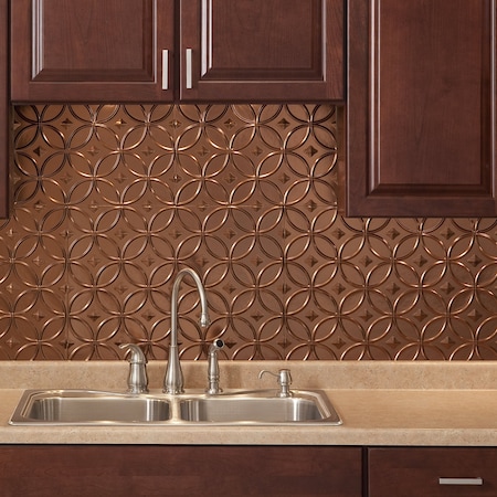 Fasade Fasade 18in x 24in Rings Oil Rubbed Bronze Backsplash Panel 5pk PB6126