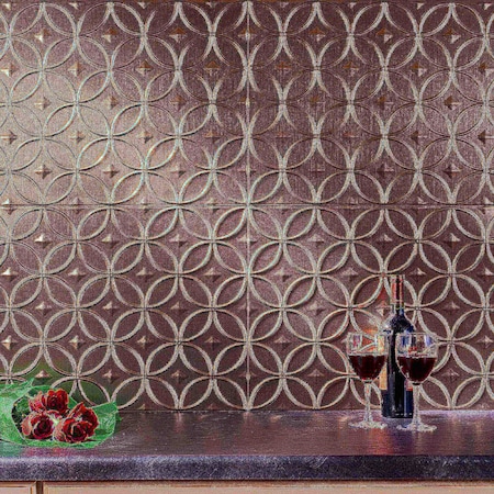 Fasade Fasade 18in x 24in Rings Brushed Nickel Backsplash Panel 5pk PB6129