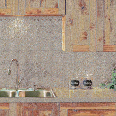 Fasade Fasade 18in x 24in Rings Vintage Metal Backsplash Panel 5pk PB6134
