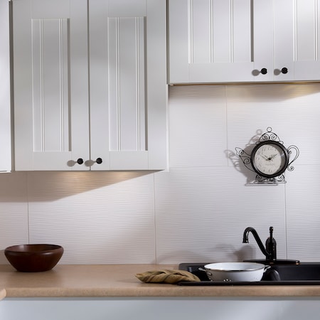 Fasade Fasade 18in x 24in Ripple Matte White Backsplash Panel 5pk PB6201