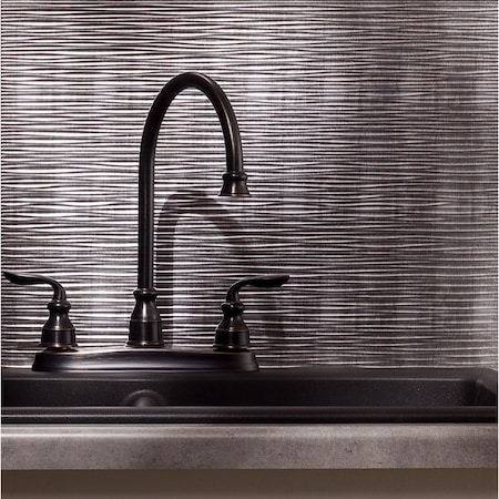 Fasade Fasade 18in x 24in Ripple Crosshatch Silver Backsplash Panel 5pk PB6221