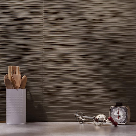 Fasade Fasade 18in x 24in Ripple Argent Bronze Backsplash Panel 5pk PB6228