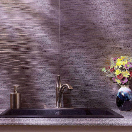 Fasade Fasade 18in x 24in Ripple Galvanized Steel Backsplash Panel 5pk PB6230