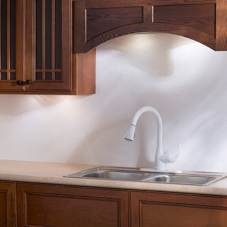 Fasade Fasade 18in x 24in Lotus Matte White Backsplash Panel 5pk PB6301