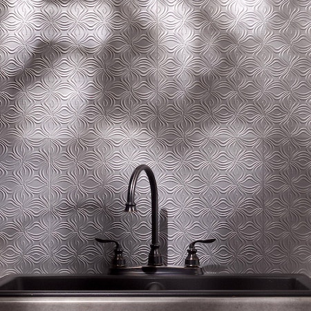 Fasade Fasade 18in x 24in Lotus Argent Silver Backsplash Panel 5pk PB6309