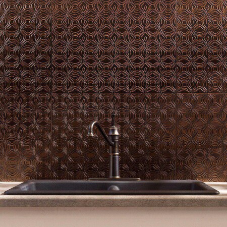 Fasade Fasade 18in x 24in Lotus Oil Rubbed Bronze Backsplash Panel 5pk PB6326
