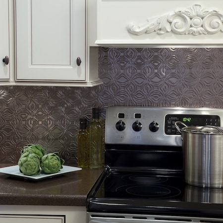 Fasade Fasade 18in x 24in Lotus Brushed Nickel Backsplash Panel 5pk PB6329